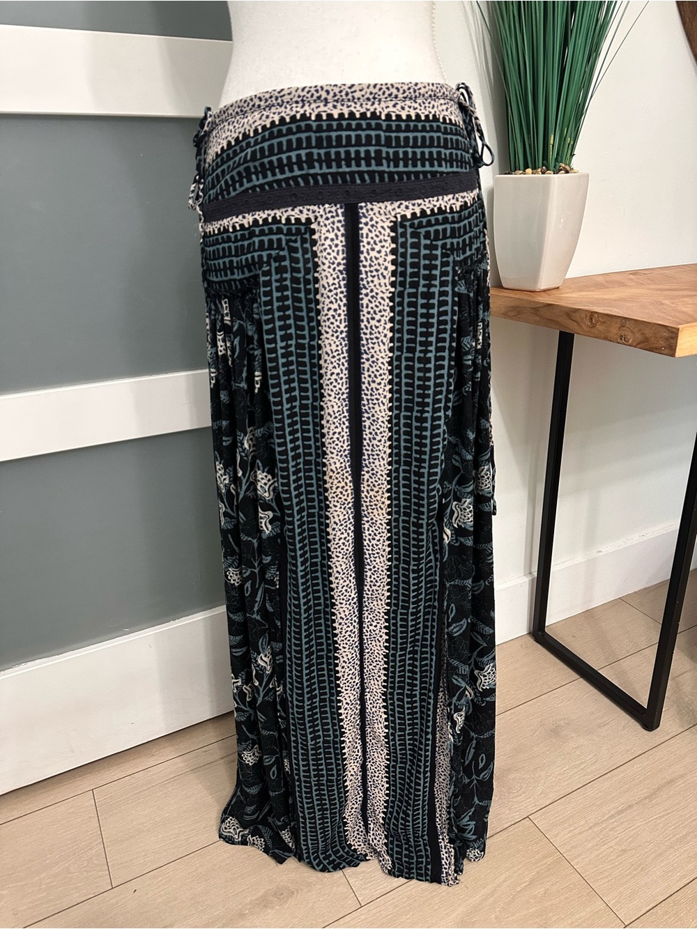 Free People Floral Convertible Skirt Maxi Dress SZ Small Boho Flowy Festival EUC